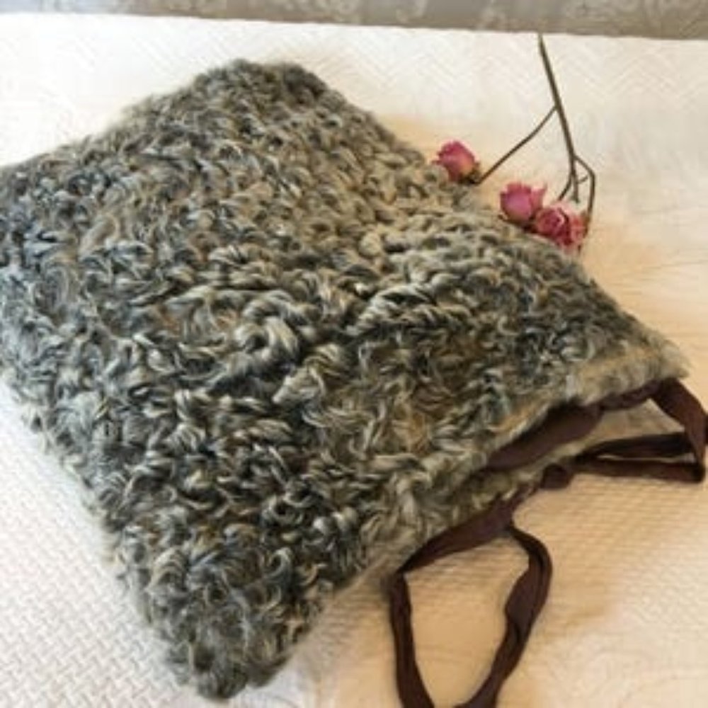 Vintage real fur Muff Hand Warmer Purse